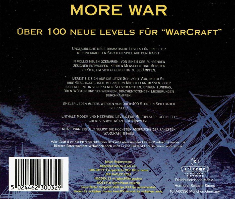 Back Cover for More War: The Return of the Horde (DOS)