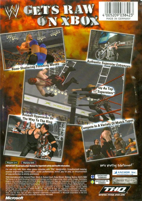 Back Cover for WWF Raw (Xbox)