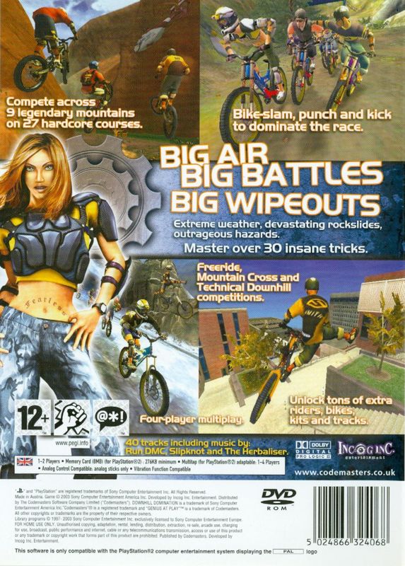 Back Cover for Downhill Domination (PlayStation 2)