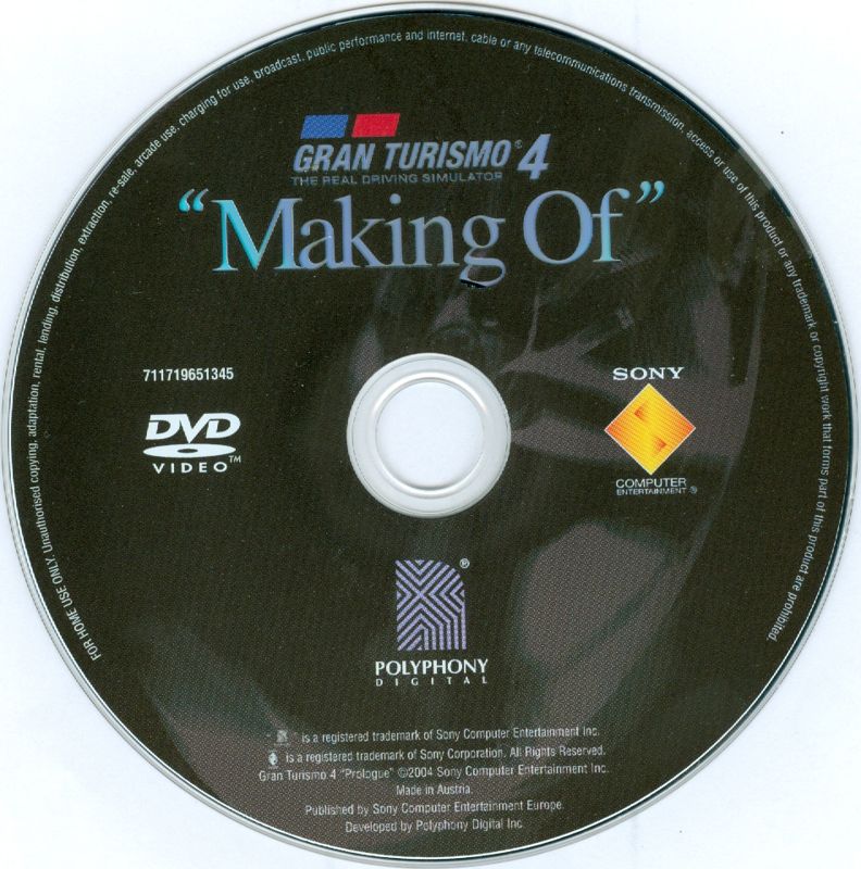 Media for Gran Turismo 4: "Prologue" (PlayStation 2): Making of DVD
