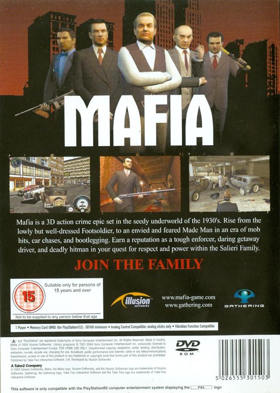 Back Cover for Mafia (PlayStation 2)
