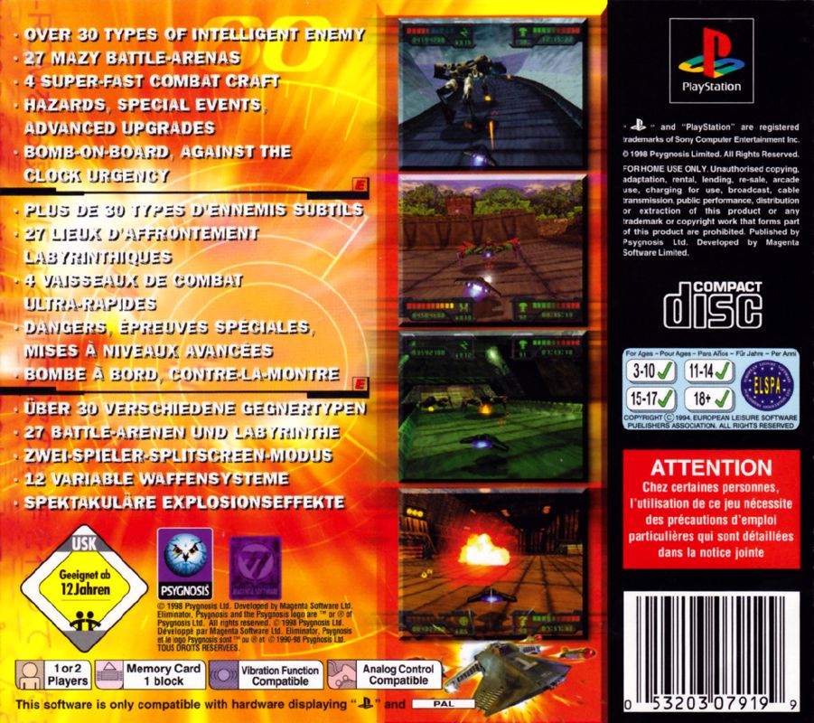 Eliminator cover or packaging material - MobyGames