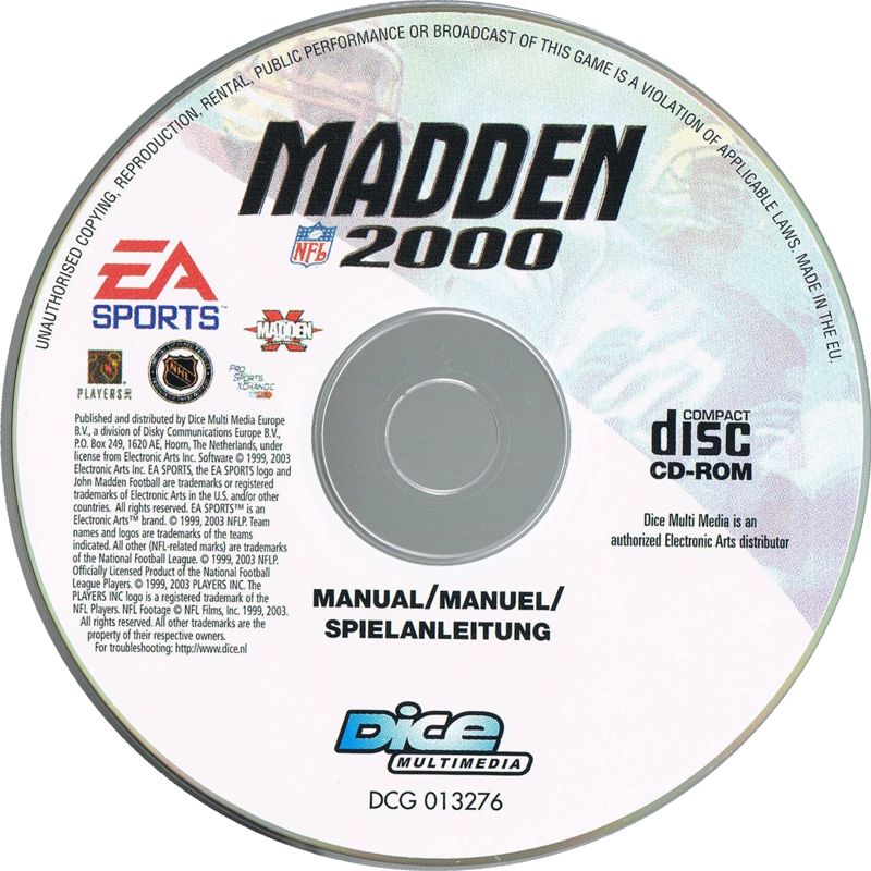 Madden NFL 2000 cover or packaging material - MobyGames