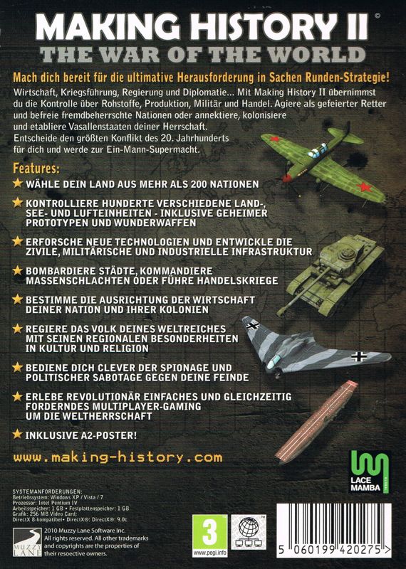Back Cover for Making History II: The War of the World (Windows)