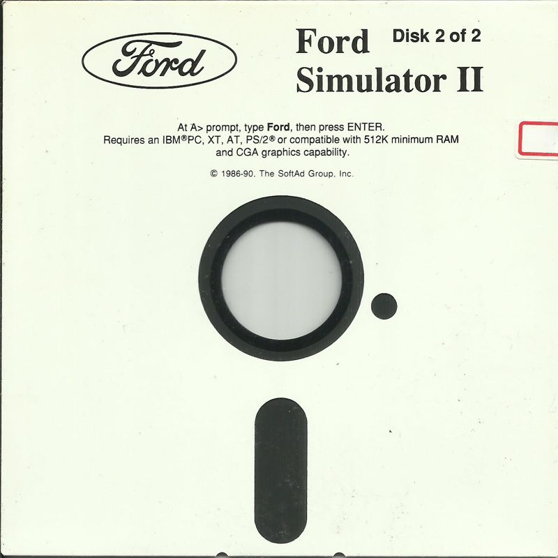 Media for Ford Simulator II (DOS) (5.25" Release (Both 1989 & 1990)): Disk (4/4) (1990 version) *Disk (3/4) is 1989 version