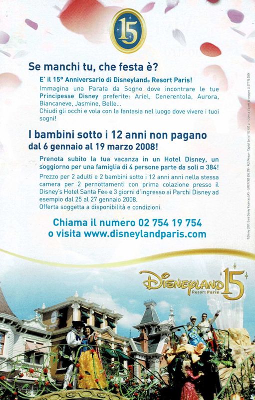 Advertisement for Disney Princess: Enchanted Journey (Windows): Disney Land Paris - Back