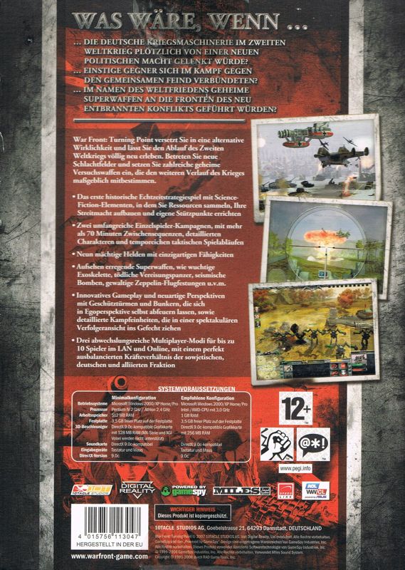 Back Cover for War Front: Turning Point (Windows)