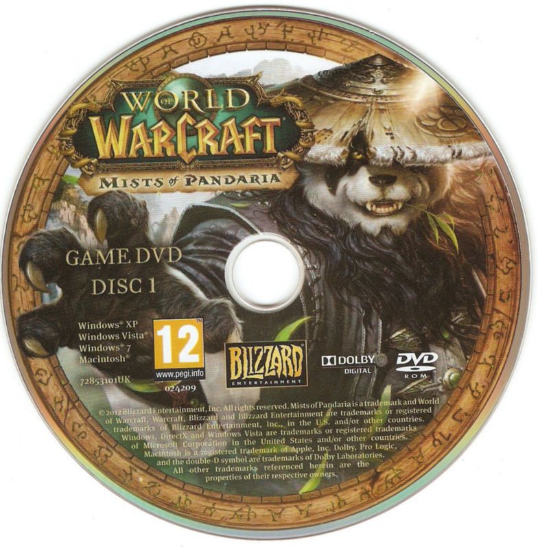 Media for World of WarCraft: Mists of Pandaria (Macintosh and Windows): Disc 1/2