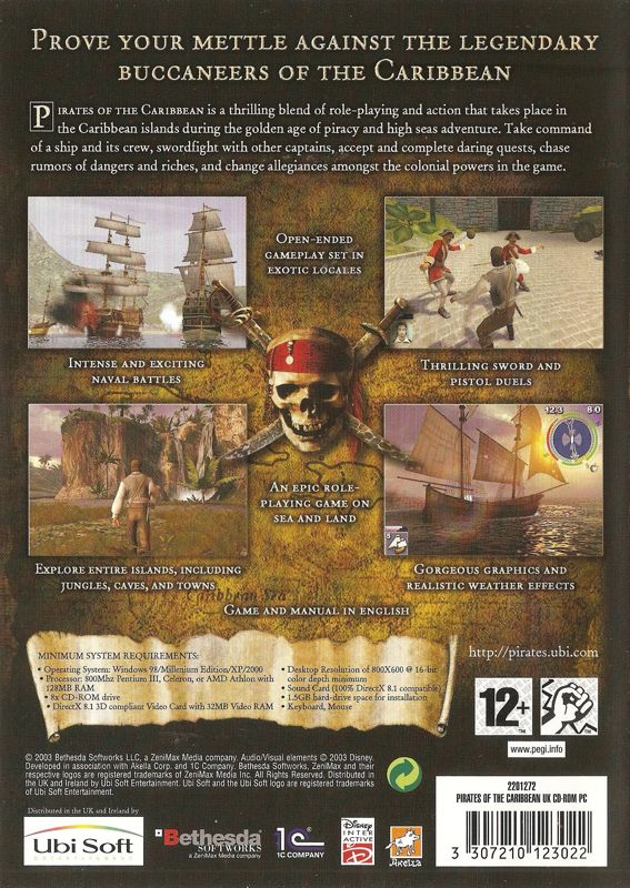 Back Cover for Pirates of the Caribbean (Windows)