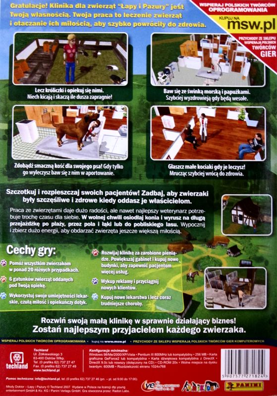 Back Cover for Paws & Claws: Pet Vet (Windows)