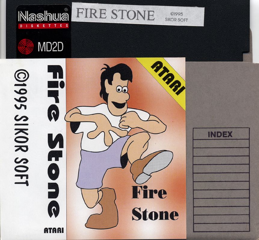 Media for Fire Stone (Atari 8-bit) (5.25" disk release): Sleeve Front + Media