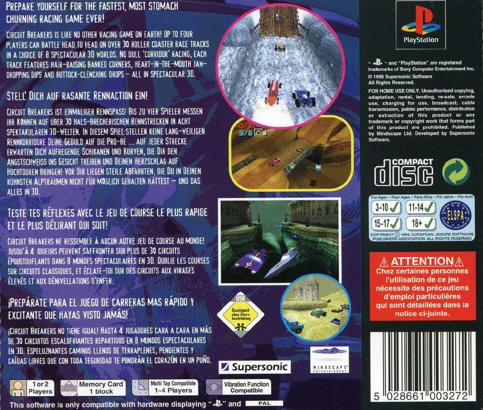 Back Cover for Circuit Breakers (PlayStation)