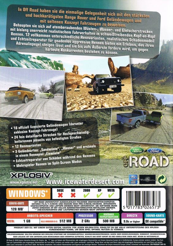 Back Cover for Ford Racing Off Road (Windows)