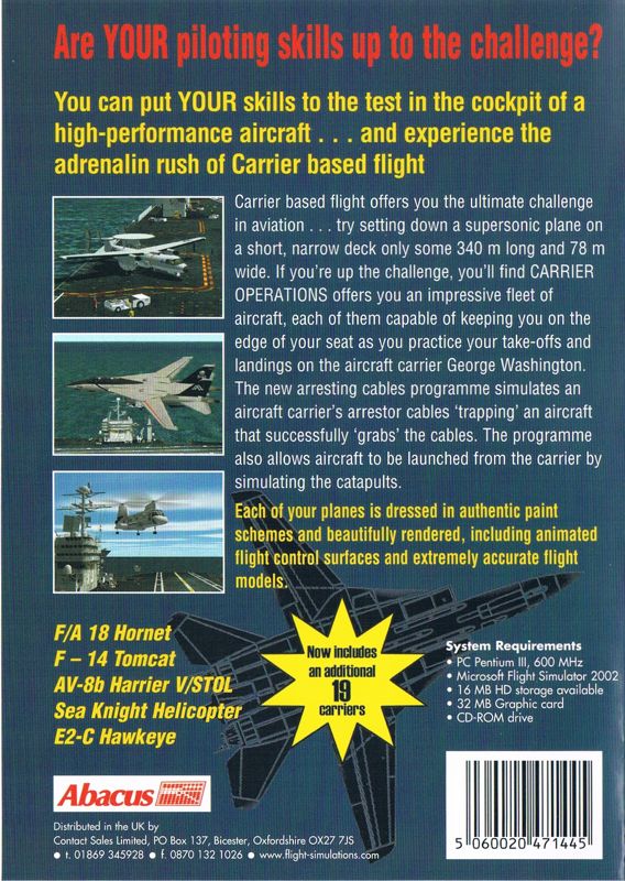 Back Cover for Flight Deck III (Windows)