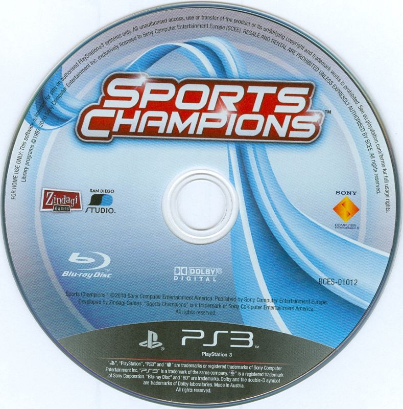 Media for Sports Champions (PlayStation 3)