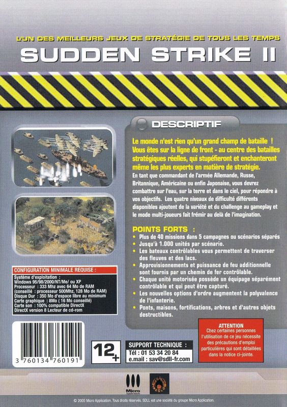 Back Cover for Sudden Strike II (Windows) (Budget re-release)