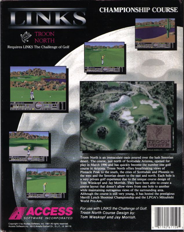 Back Cover for Links: Championship Course - Troon North (DOS) (3.5" Floppy Disk release)