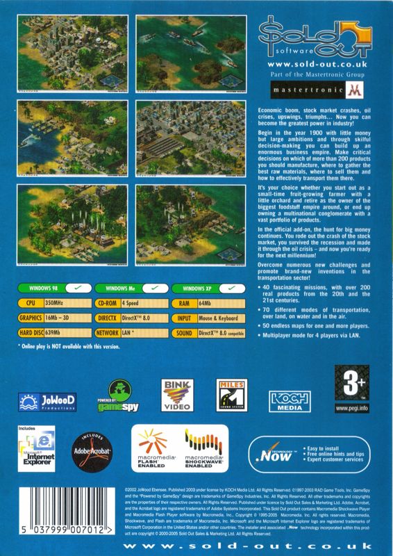 Back Cover for Industry Giant II: Gold Edition (Windows) (Sold Out Software release)