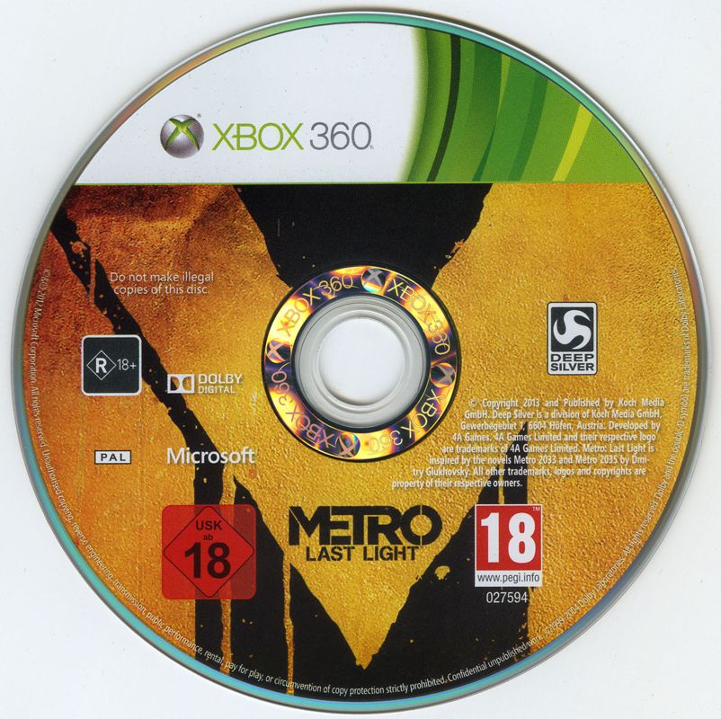 Metro: Last Light (Limited Edition) cover or packaging material - MobyGames