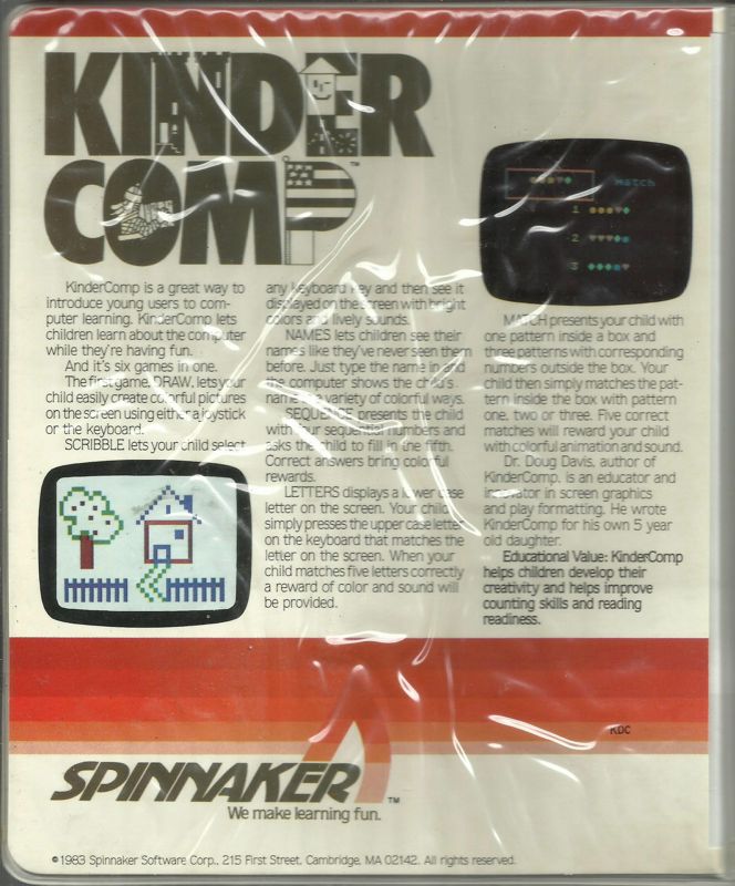 Back Cover for KinderComp (DOS) (version 1.0)