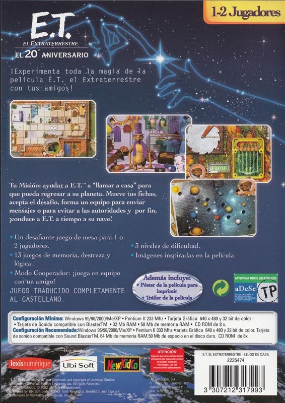 Back Cover for E.T. The Extra-Terrestrial: Away From Home (Windows)