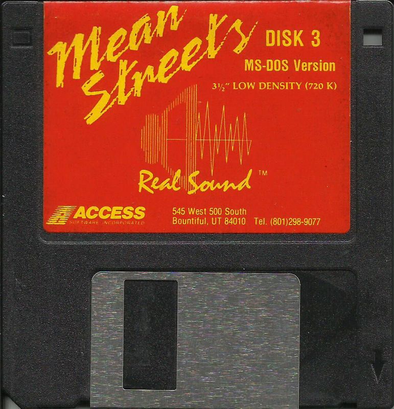 Media for Mean Streets (DOS) (3.5" disk release (v1.3)): Disk 3/3