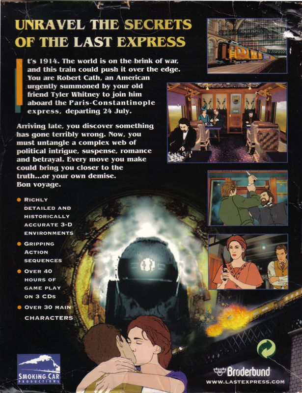 Back Cover for The Last Express (DOS and Macintosh and Windows)