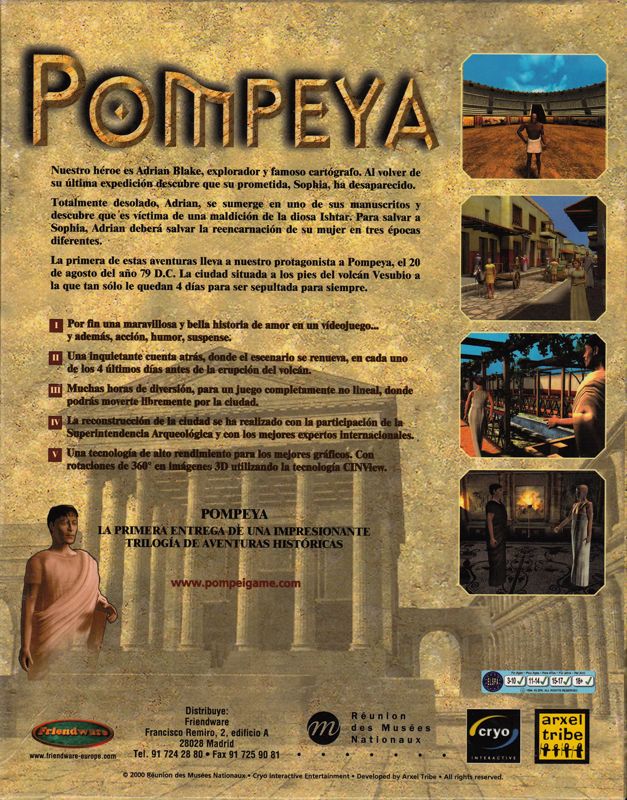 Back Cover for TimeScape: Journey to Pompeii (Windows)