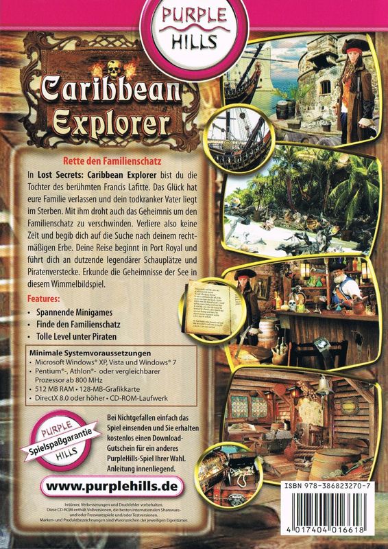Back Cover for Lost Secrets: Caribbean Explorer - Secrets of the Sea (Windows)