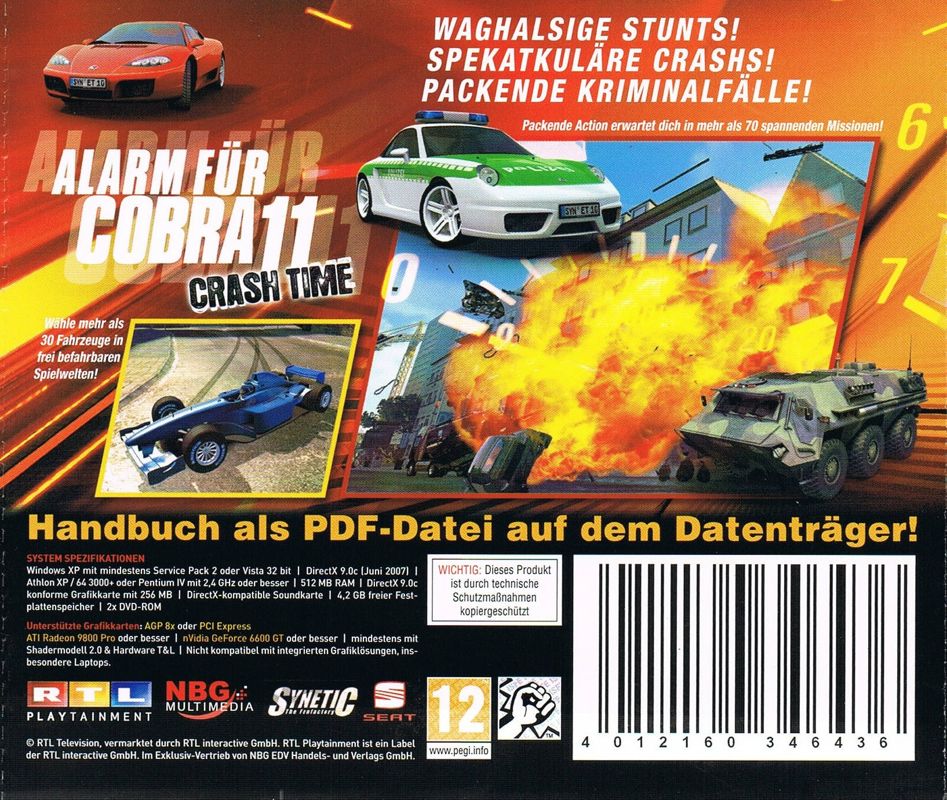 Back Cover for Crash Time (Windows) (Software Pyramide release)