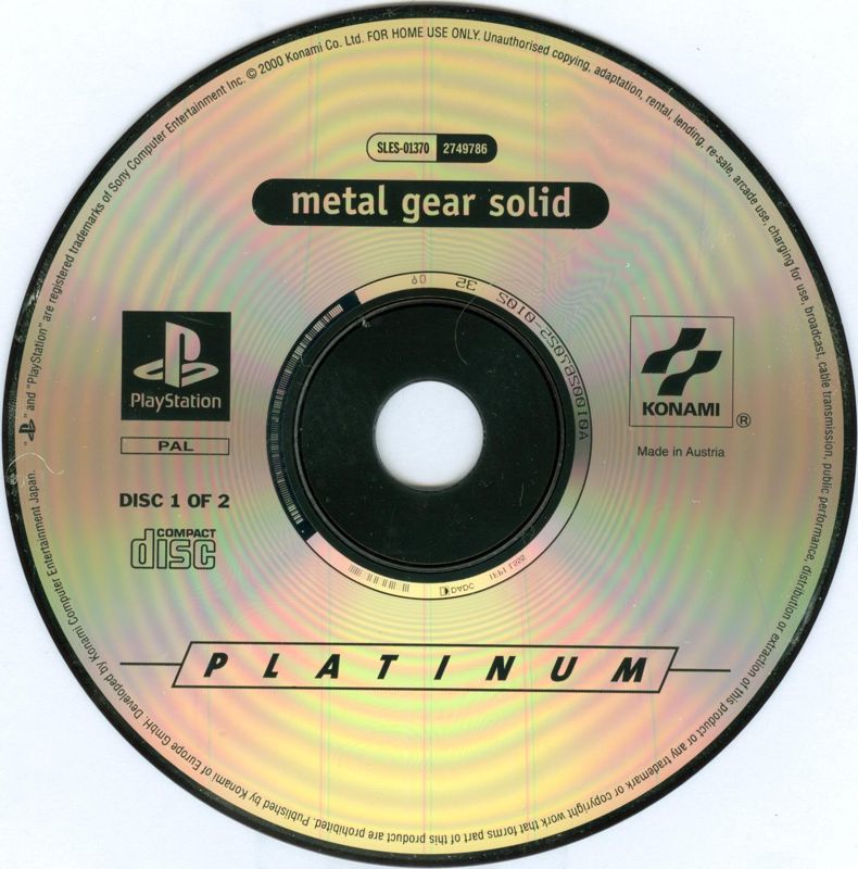 Media for Metal Gear Solid / Metal Gear Solid: Special Missions (PlayStation): MGS - Disc