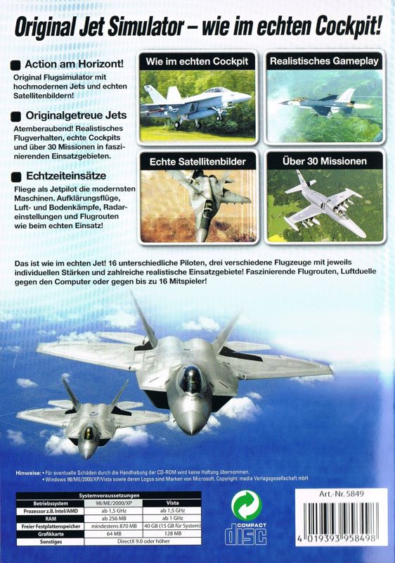 Back Cover for JetFighter V: Homeland Protector (Windows) (first Budget re-release)