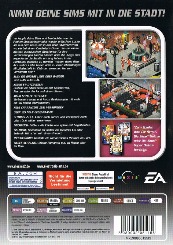 Back Cover for The Sims: Hot Date (Windows) (EA Most Wanted release)