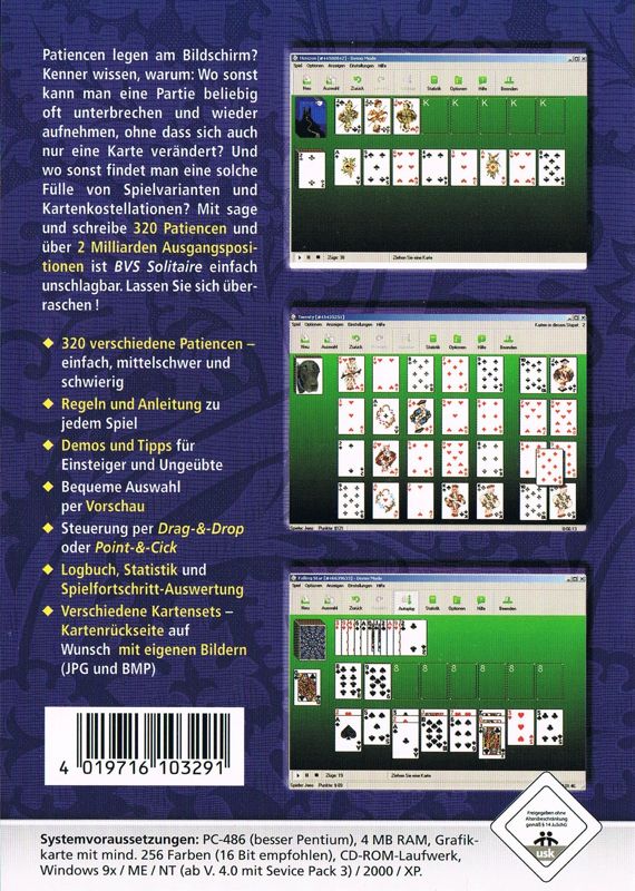 Back Cover for BVS Solitaire Collection (Windows)
