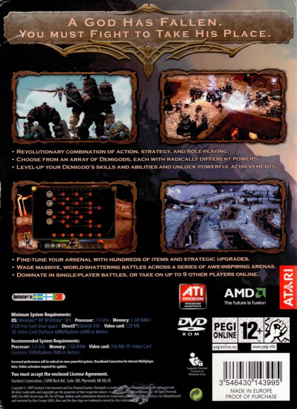 Back Cover for Demigod (Windows)