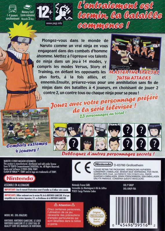 Back Cover for Naruto: Clash of Ninja 2 (GameCube)