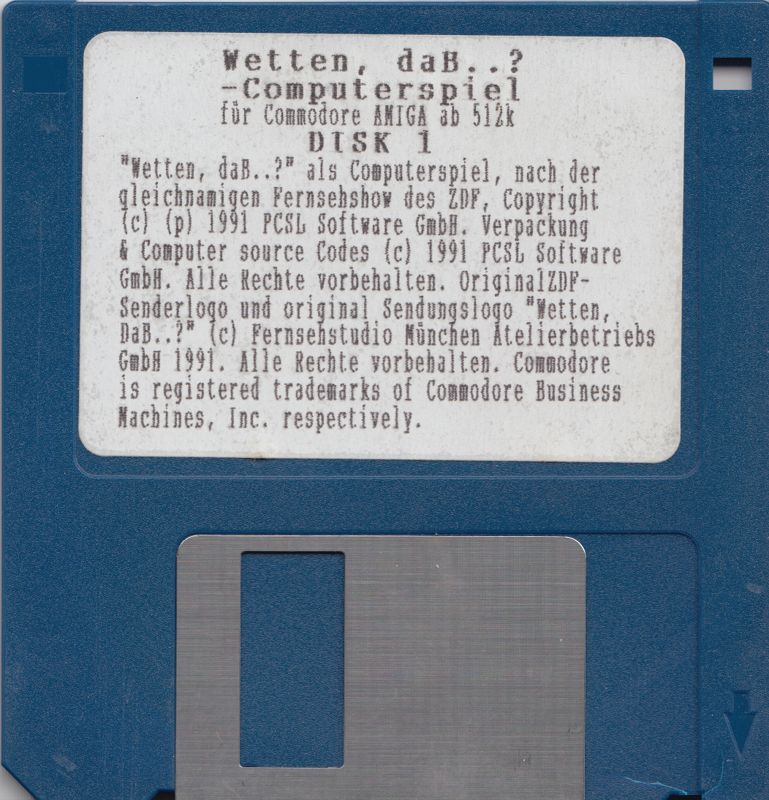 Media for Wetten Dass..? (Amiga): Disk 1/2