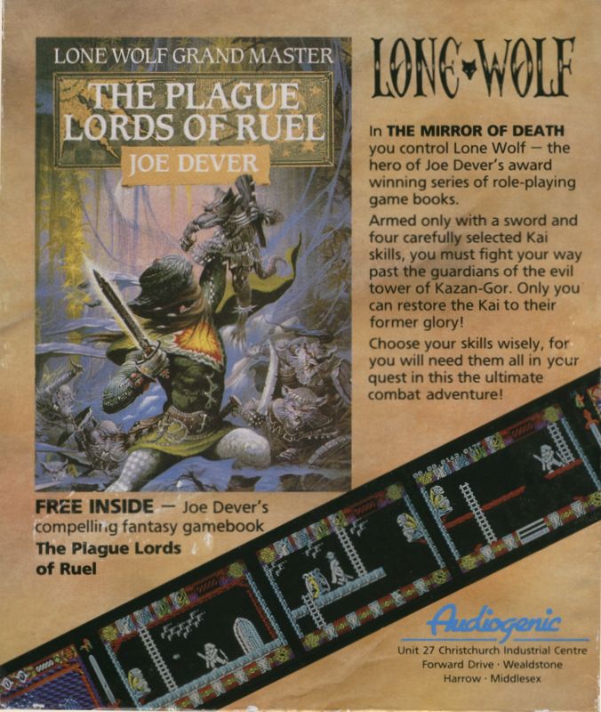 Back Cover for Lone Wolf: The Mirror of Death (DOS)
