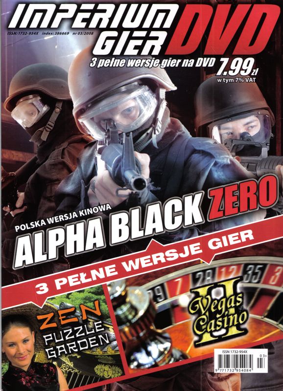 Front Cover for Alpha Black Zero / Vegas Casino II / Zen Puzzle Garden (Windows) (Imperium Gier DVD magazine 3/2008 covermount)