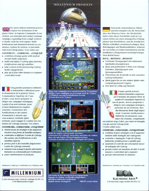 Back Cover for Cyber Empires (Atari ST)