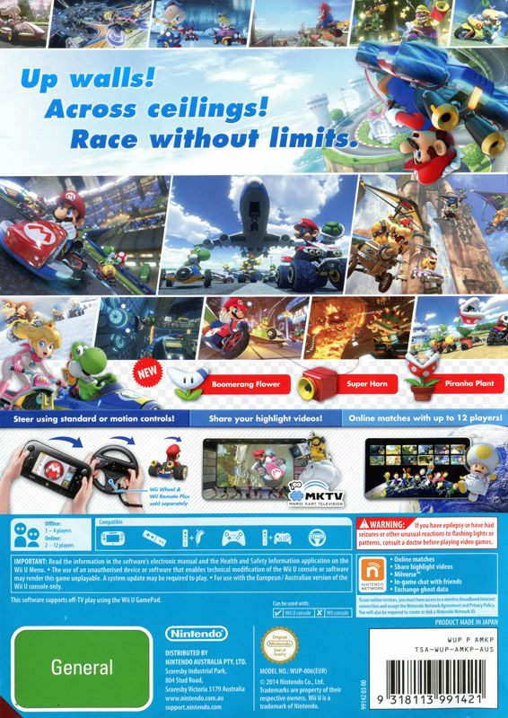 Back Cover for Mario Kart 8 (Wii U)