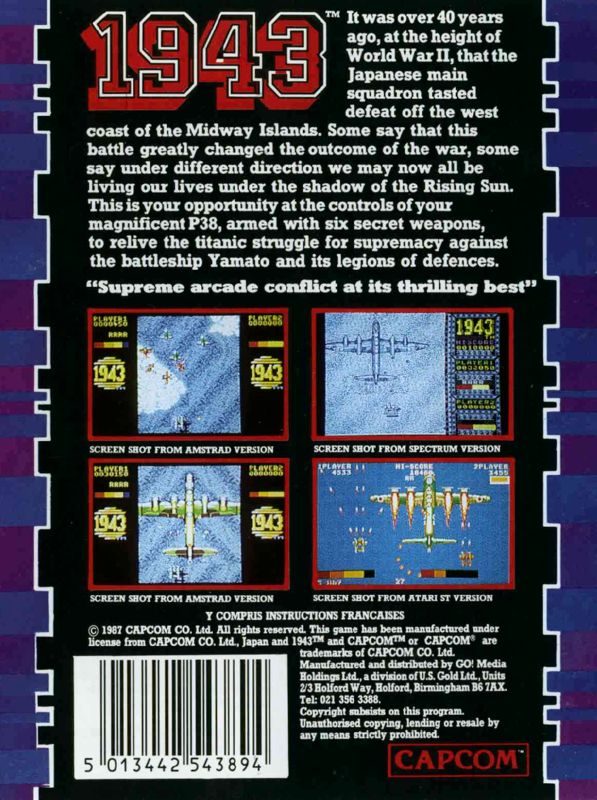 Back Cover for 1943: The Battle of Midway (Commodore 64)