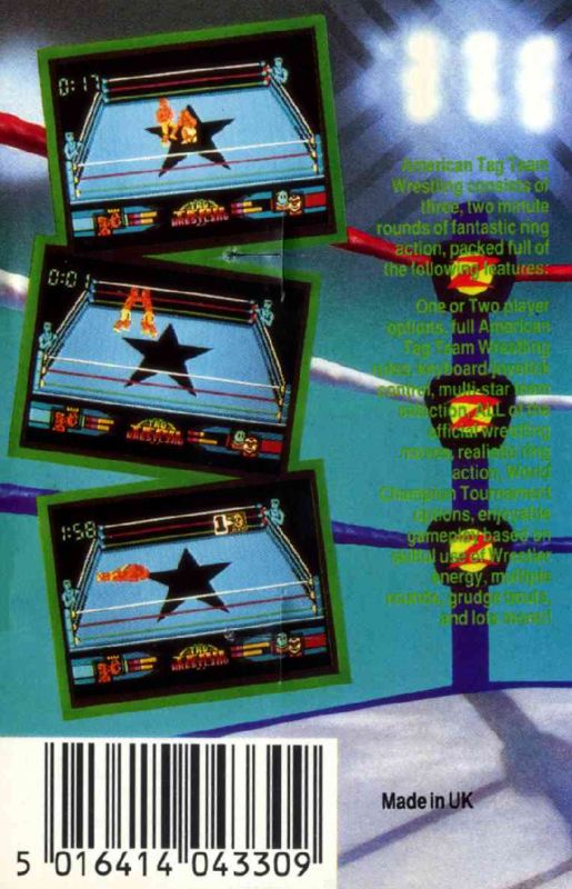 Back Cover for American Tag-Team Wrestling (Commodore 64)