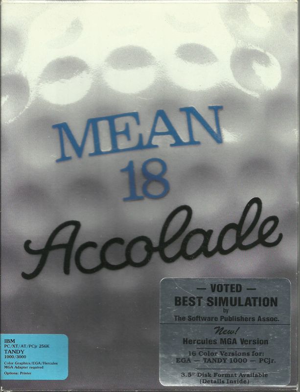 Front Cover for Mean 18 (DOS) (5.25" Release in 1988)