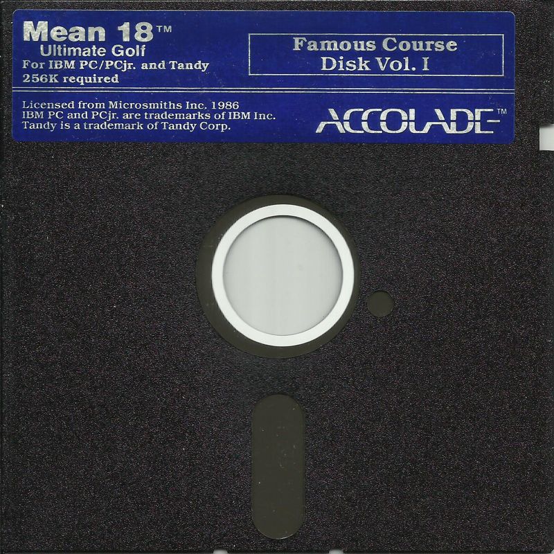 Media for Mean 18 (DOS) (5.25" Release in 1988): Famous Course Disk Vol.I