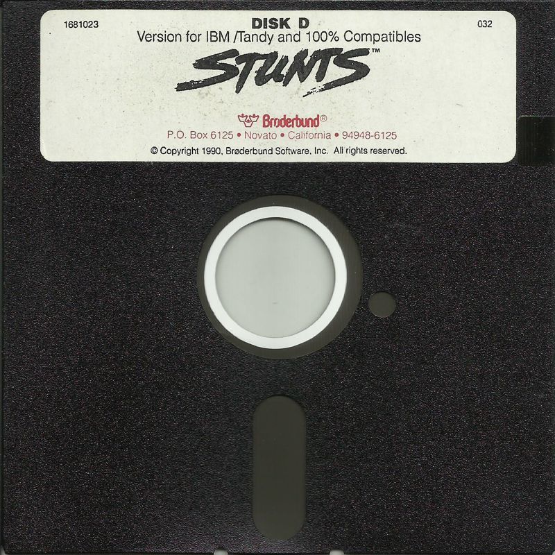 Media for Stunts (DOS) (3.5" and 5.25" floppy disk version): 5.25" Disk D (Alternate Label)