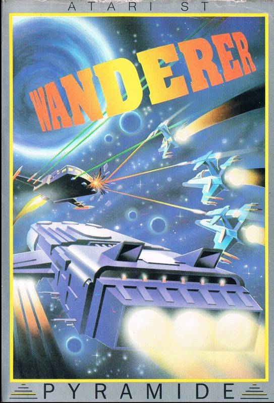 Front Cover for Wanderer (Atari ST) (VHS-cassette book-style, with vacuum-molded inside, for manual and a 3.5" floppy)