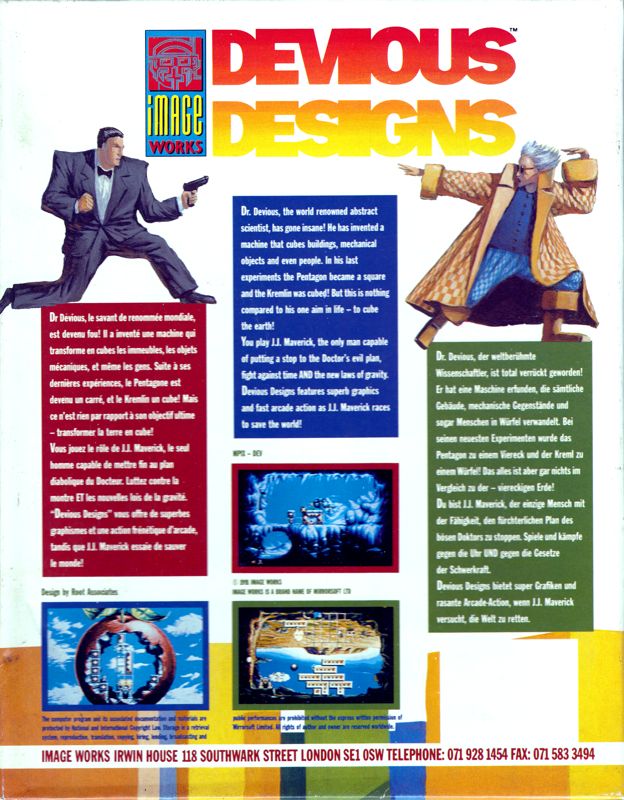 Back Cover for Devious Designs (Atari ST)