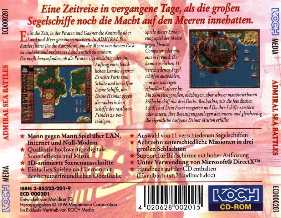 Other for Admiral: Sea Battles (Windows): Jewel Case - Back