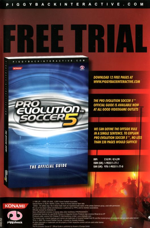 Advertisement for World Soccer: Winning Eleven 9 (PlayStation 2): Back